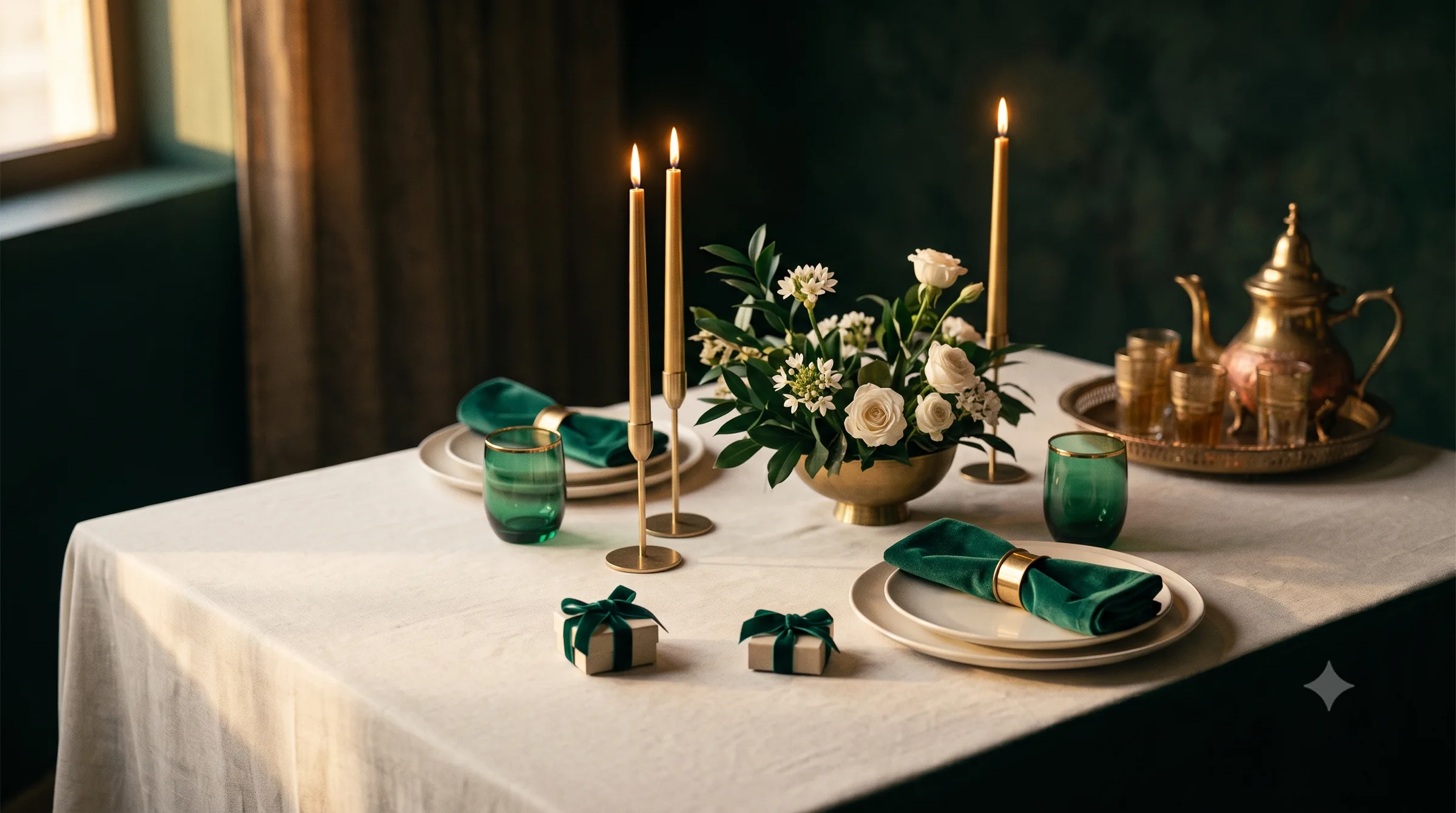 Table d'anniversaire dressée et décorée